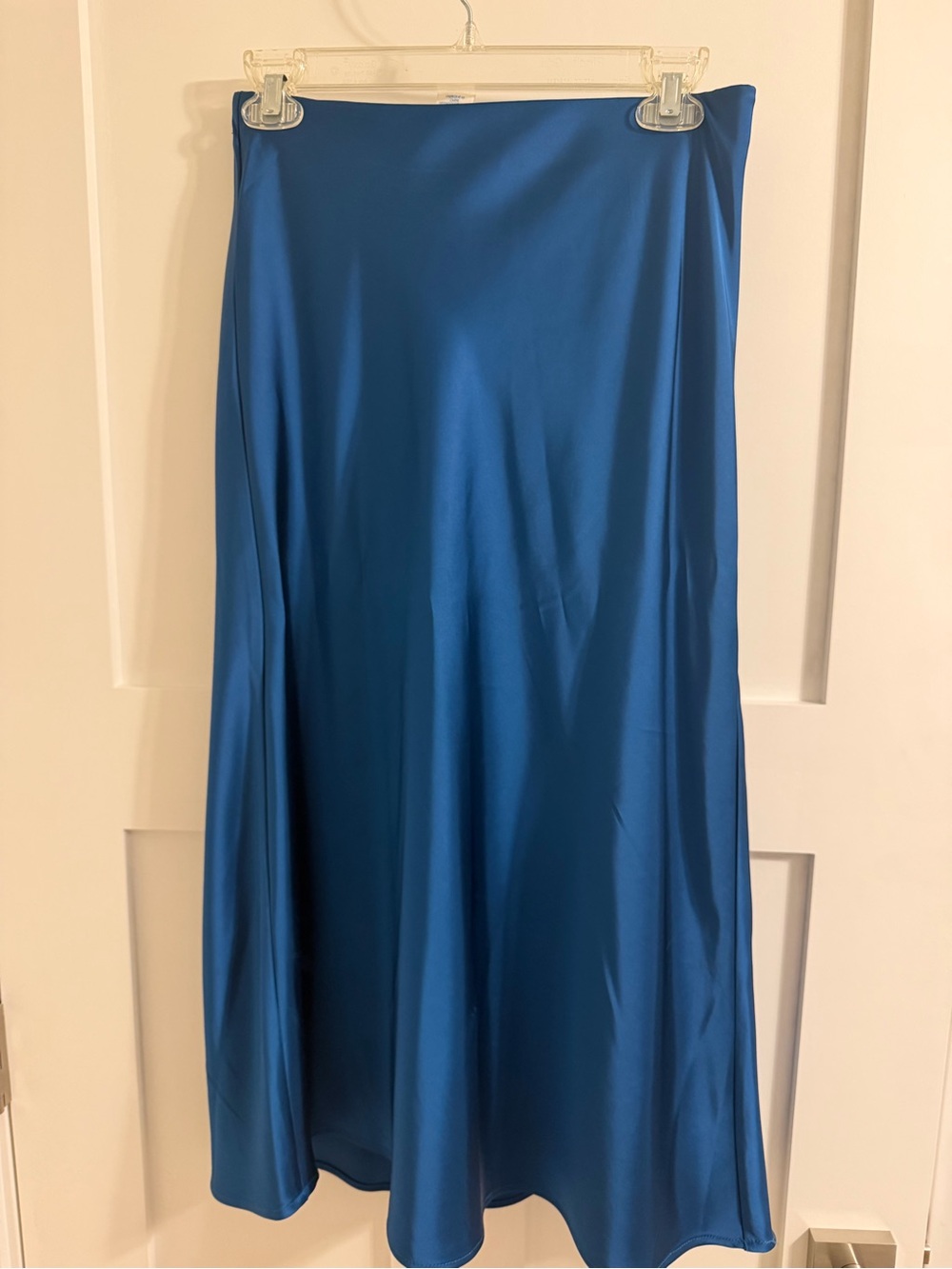 Sigrid Olsen Sleek Satin A-Line Skirt and top in Vibrant Blue